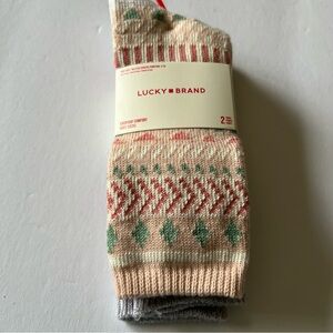 LUCKY BRAND 2 PAIR WOMEN’S BOOT SOCKS OS NWT
